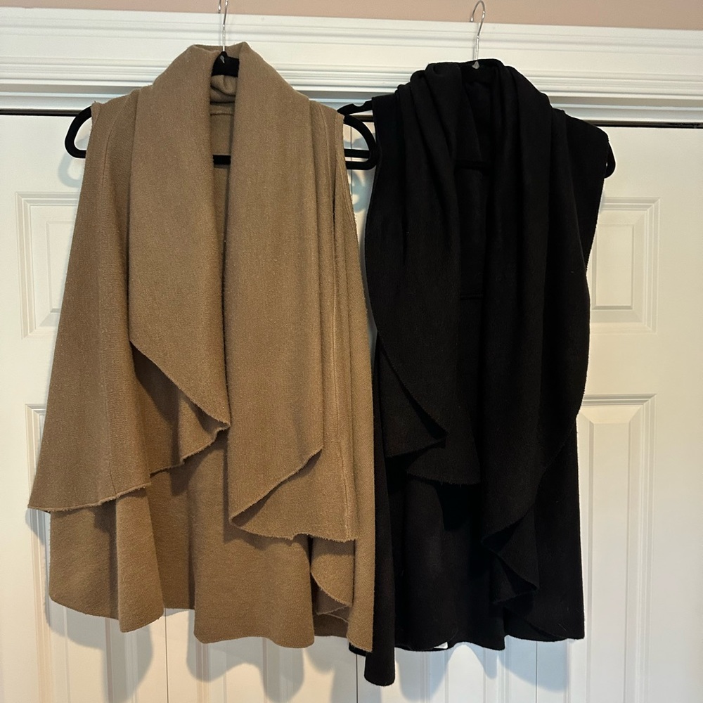 Women's Draped Sweater - Black and Brown